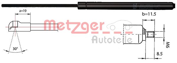 METZGER 2110337 Gasfeder, Koffer-/Laderaum